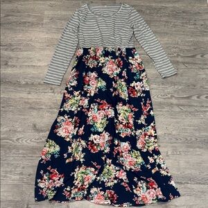Floral Striped Women’s Dress